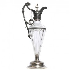 Splendidă carafă Historismus | alamă argintată & cristal | cca. 1880 | Germania Splendidă carafă Historismus | alamă argintată & cristal | cca. 1880 | Germania