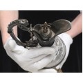 Splendidă carafă Historismus | alamă argintată & cristal | cca. 1880 | Germania