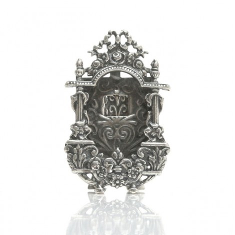 Rafinată ramă foto miniaturală în stil neo-Rococo | argint 925 | Italia | post-1969