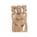 Statuetă hindusă sculptată în lemn de kadar, soclu din abanos | Lakshmi - Surya | India | cca.1970