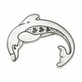 Inedită broșă modernistă mexicană | " Delfinul iubirii " | manufactură în argint | anii '70
