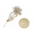 Broșă filigranată în argint  | Floare de colț |  anii '70