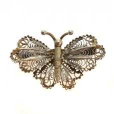 Delicată broșă manufacturată în argint filigranat | Fluture | cca.1950 Delicată broșă manufacturată în argint filigranat | Fluture | cca.1950