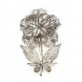Veche broșă florală splendid filigranată în argint | început de secol XX 