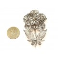 Veche broșă florală splendid filigranată în argint | început de secol XX 