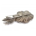 Veche broșă florală de perioadă Art Nouveau  | argint filigranat | cca.1910 | Franța