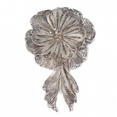 Veche broșă florală de perioadă Art Nouveau  | argint filigranat | cca.1910 | Franța Veche broșă florală de perioadă Art Nouveau  | argint filigranat | cca.1910 | Franța