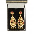 Cercei victorieni din aur 18k decorați cu rubine de sinteză și perle  | cca. 1880 -1900 | Marea Britanie