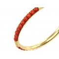 Brățară Etruscan Revival din aur 18k și coral natural Oxblood | manufactură de atelier Franconeri | anii '40