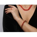 Brățară Etruscan Revival din aur 18k și coral natural Oxblood | manufactură de atelier Franconeri | anii '40