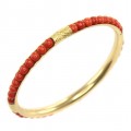 Brățară Etruscan Revival din aur 18k și coral natural Oxblood | manufactură de atelier Franconeri | anii '40