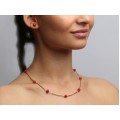 Rafinați cercei din aur galben 18k decorați cu anturaje cabochon de coral roșu Oxblood | Italia | anii '40