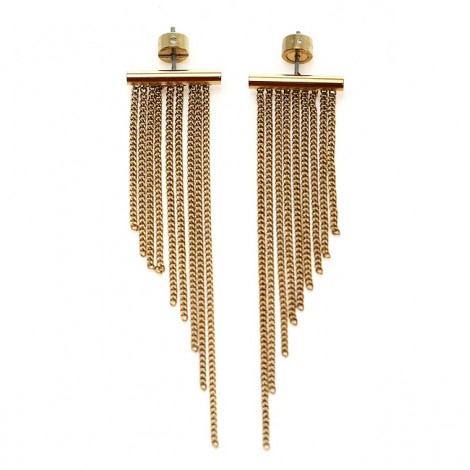 Cercei Michael Kors | Art Deco Tassel Drops | metal comun placat cu aur galben | anii 2010