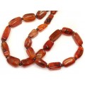 Colier magrebian African Trade Beads decorat cu rare specimene de carnelian Idar-Oberstein și granate naturale | Maroc