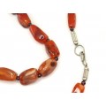 Colier magrebian African Trade Beads decorat cu rare specimene de carnelian Idar-Oberstein și granate naturale | Maroc