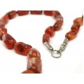 Colier magrebian African Trade Beads decorat cu rare specimene de carnelian Idar-Oberstein și granate naturale | Maroc