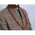 Colier magrebian African Trade Beads decorat cu rare specimene de carnelian Idar-Oberstein și granate naturale | Maroc