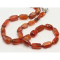 Colier magrebian African Trade Beads decorat cu rare specimene de carnelian Idar-Oberstein și granate naturale | Maroc