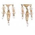 Cercei candelabru Greek Revival - Cariatide | argint aurit & perle | Italia | cca.1980