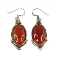 Vechi cercei etnici indieni decorați cu agate carneol | manufactură în argint | Niger Vechi cercei etnici indieni decorați cu agate carneol | manufactură în argint | Niger