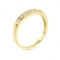 Inel din aur galben 18K decorat cu 7 diamante naturale 0.33 CT | manufactură de atelier londonez | cca.1980