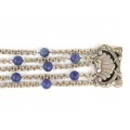 Brățară multistrand cu sistem de închidere elaborat în manieră Art Nouveau | argint & lapis lazuli | Italia