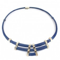 Colier choker mid-century realizat din ratan midollino și argint | cca.1960 | Franța Colier choker mid-century realizat din ratan midollino și argint | cca.1960 | Franța