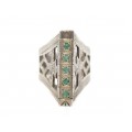 F. RAR : Vechi inel zoroastrian decorat cu smaralde naturale | Aredvi Sura Anahita | Iran | 1930 - 1940