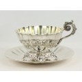 Serviciu tête-à-tête din argint pentru servirea ceaiului, cafelei și a înghețatei | 300 ml / cupă | argint 950 | atelier Alexandre-Auguste Turquet | cca. 1870