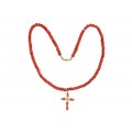 Colier religios realizat din coral roșu de Sardinia și aur galben 18k | 1940 -1960 | Italia