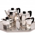 Serviciu Art Deco pentru ceai și cafea din argint 950 | tavă din metal argintat | atelier Servais & Gubert | Franța | cca.1930