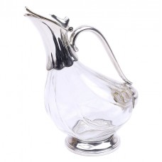 Elegant decantor pentru vin | " Cold duck "| alamă argintată & cristal | Franța | cca.1960 -1970 Elegant decantor pentru vin | " Cold duck "| alamă argintată & cristal | Franța | cca.1960 -1970