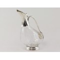 Elegant decantor pentru vin | " Cold duck "| alamă argintată & cristal | Franța | cca.1960 -1970