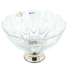 Fructieră din cristal cu sprijin în picior de argint | Italia | cca.1970 Fructieră din cristal cu sprijin în picior de argint | Italia | cca.1970
