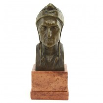 Sculptură în bronz Dante Alighieri | soclu de marmură Languedoc | sec. XIX | Franța