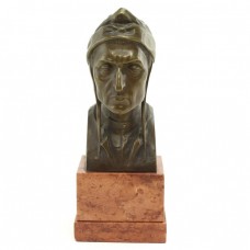 Sculptură în bronz Dante Alighieri | soclu de marmură Languedoc | sec. XIX | Franța Sculptură în bronz Dante Alighieri | soclu de marmură Languedoc | sec. XIX | Franța