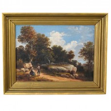 Pictură Gabriele Smargiassi |  "Peisaj cu personaje" | ulei pe pânză | 1855 Pictură Gabriele Smargiassi |  "Peisaj cu personaje" | ulei pe pânză | 1855