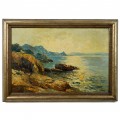 Pictură " Peisaj marin " ulei pe pânză | 92.5 x 65.5 | Franța | prima jumătate a secolului XX