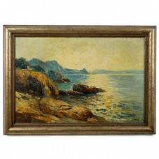 Pictură " Peisaj marin " ulei pe pânză | 92.5 x 65.5 | Franța | prima jumătate a secolului XX Pictură " Peisaj marin " ulei pe pânză | 92.5 x 65.5 | Franța | prima jumătate a secolului XX