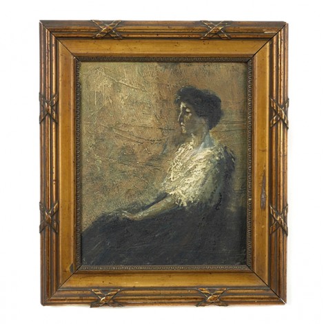 Pictură Aurel Băeșu  " Doamna Severin " | ulei pe carton | 1917 | Iași