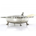 Elegant vas pentru caviar din argint și fildeș natural | atelier Pivano Martino Gioieliere Bielle | Italia cca.1950