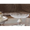 Elegantă fructieră tazza din cristal cu sprijin de argint | Italia | cca.1950