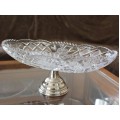 Elegantă fructieră tazza din cristal cu sprijin de argint | Italia | cca.1950