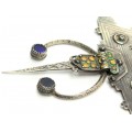 Colier accesorizat cu o impresionantă amuletă - fibulă iudeo-berberă | argint emailat | Mogador | Maroc 