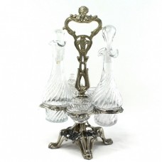 Olivieră  Art Nouveau | antimoniu argintat & sticlă turnată în tipar | Franța | cca.1910