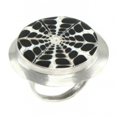 Inedit inel balinez decorat cu mozaic de fosile turritella | manufactură în argint | Indonezia Inedit inel balinez decorat cu mozaic de fosile turritella | manufactură în argint | Indonezia
