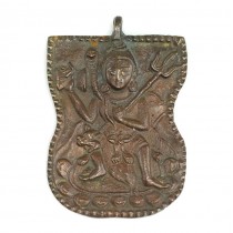 RAR : Impresionantă amuletă pectorală hindusă | Shiva | bronz | cca.1900 | India