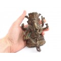 Veche statuetă Ganesha cu suport pentru lumânare | bronz | început de secol XX | India
