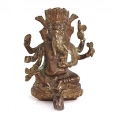 Veche statuetă Ganesha cu suport pentru lumânare | bronz | început de secol XX | India Veche statuetă Ganesha cu suport pentru lumânare | bronz | început de secol XX | India
