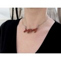 Colier choker modernist decorat cu ramuri de coral roșu natural | Italia | cca.1970